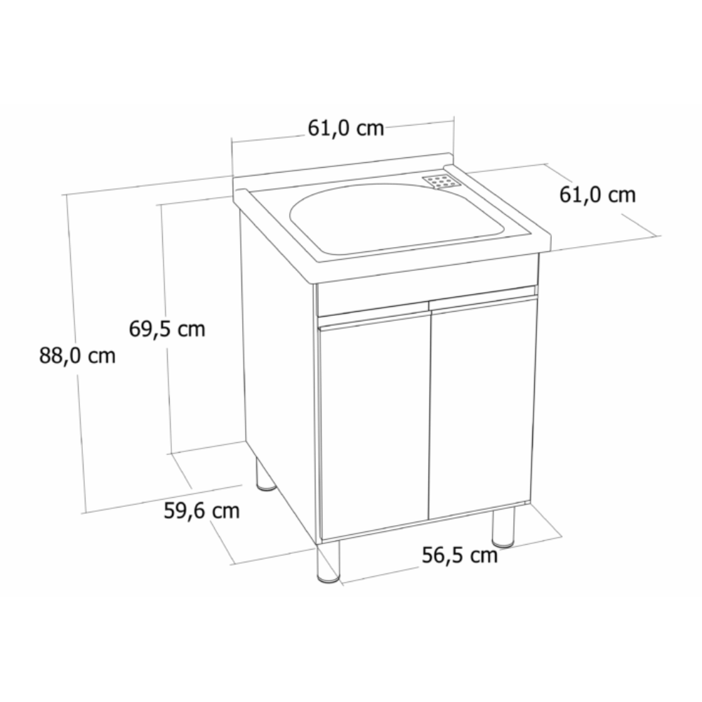 Kit Lavanderia Amélia 61,5x61cm – Pp Rorato - Imagem 2