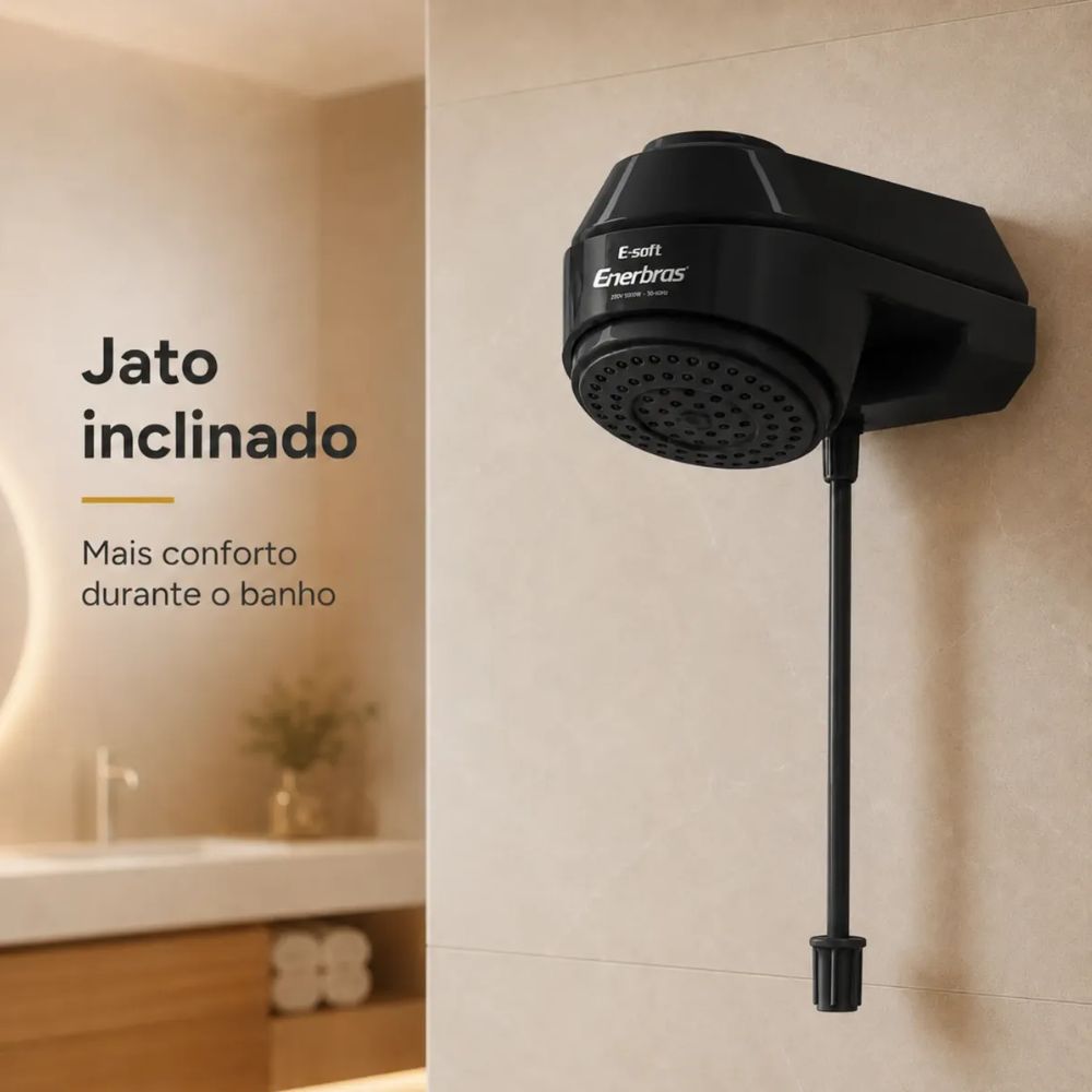 Enerbras Ducha E-Soft Eletrônica Preto - Imagem 2