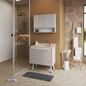 Gaam cj. 800 nero com espelheira bianco fendi travertino