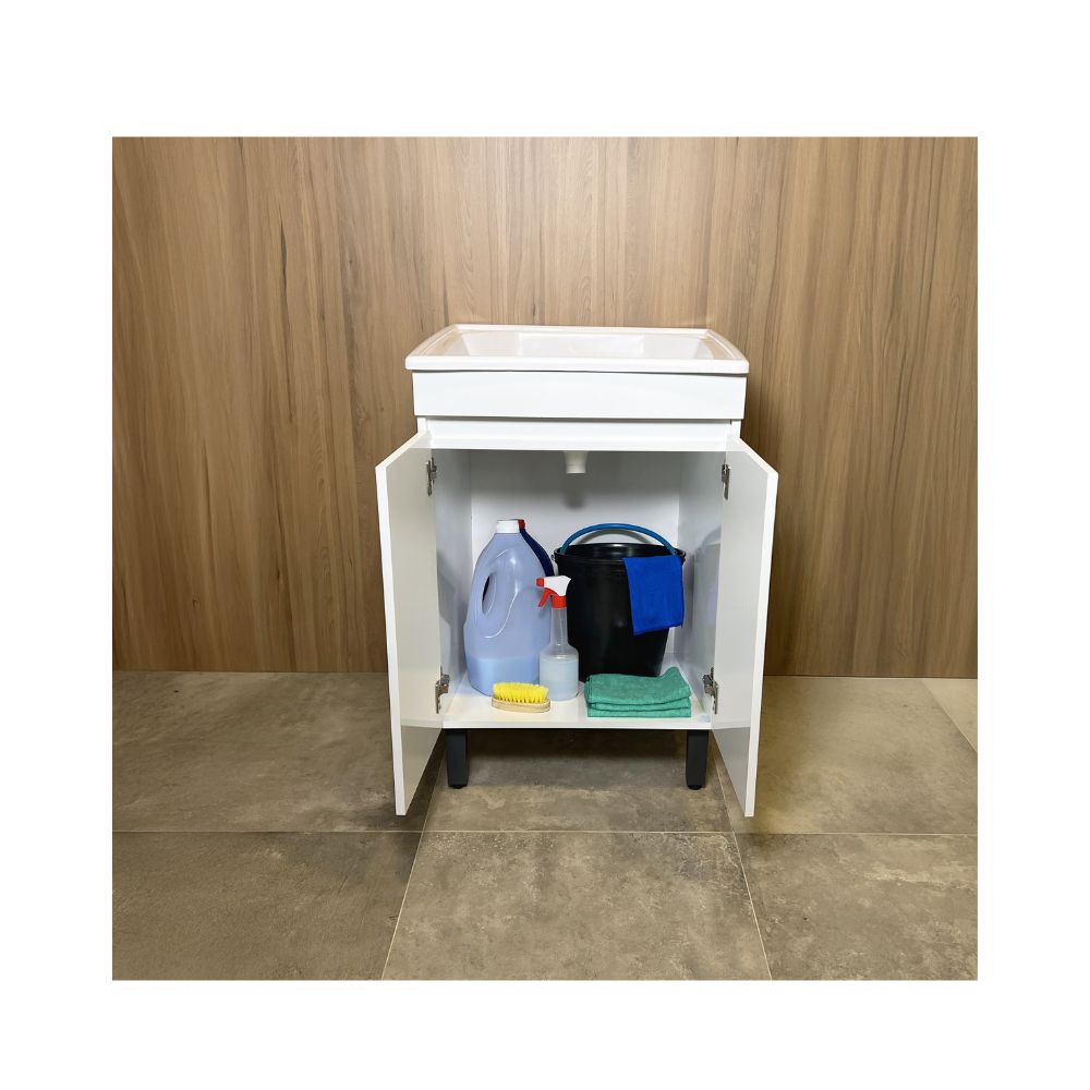 Gaam cj. lavanderia 30l piave c/pé chumbo branco - Imagem 2