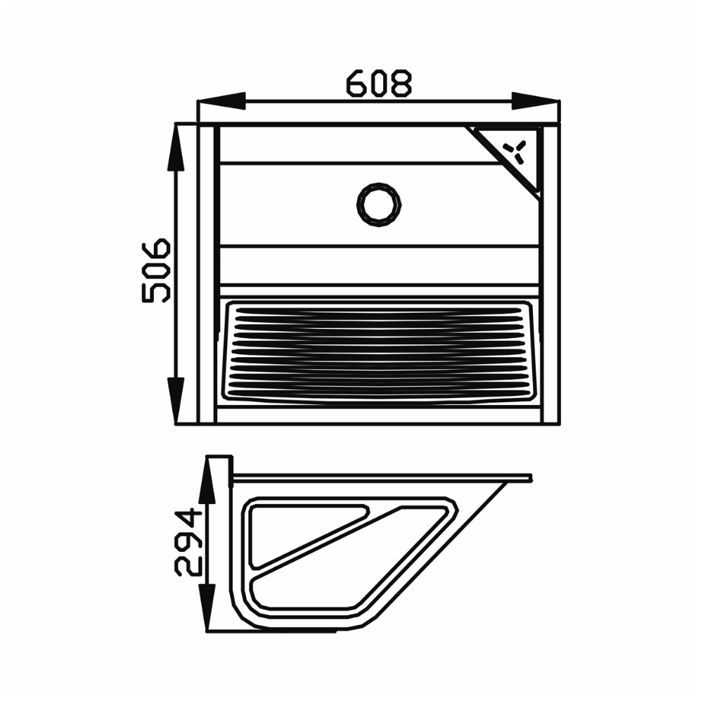 Ghelplus Tanque 430 Inox CSup 508x610x28 - Imagem 2