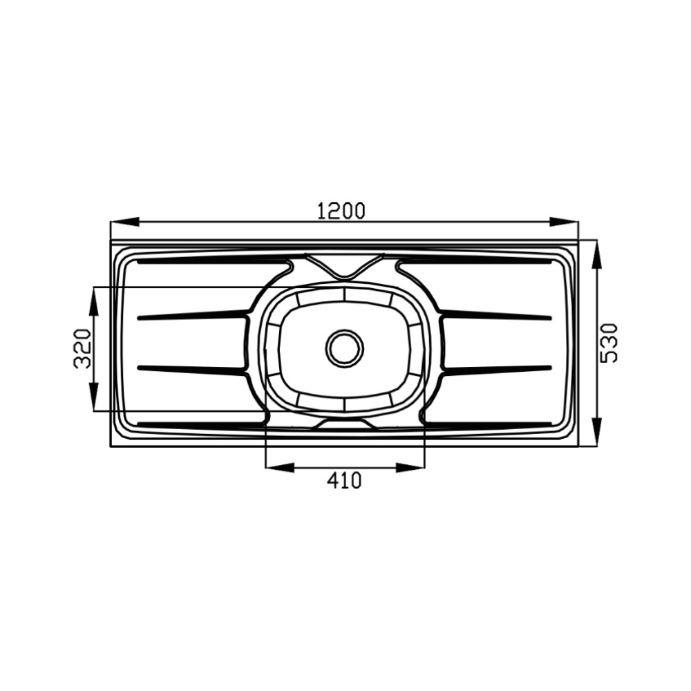 Pia 120x53cm Cuba Esc N4-110 Cent/ Concreto Ghelplus - Imagem 2