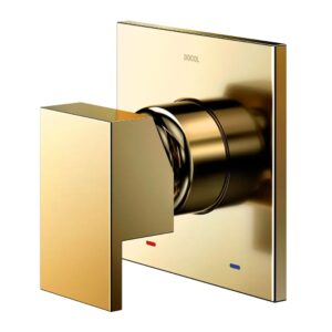 Acabamento Para Base Monocomando Chuveiro B. P. New Edge Ouro Polido Docol