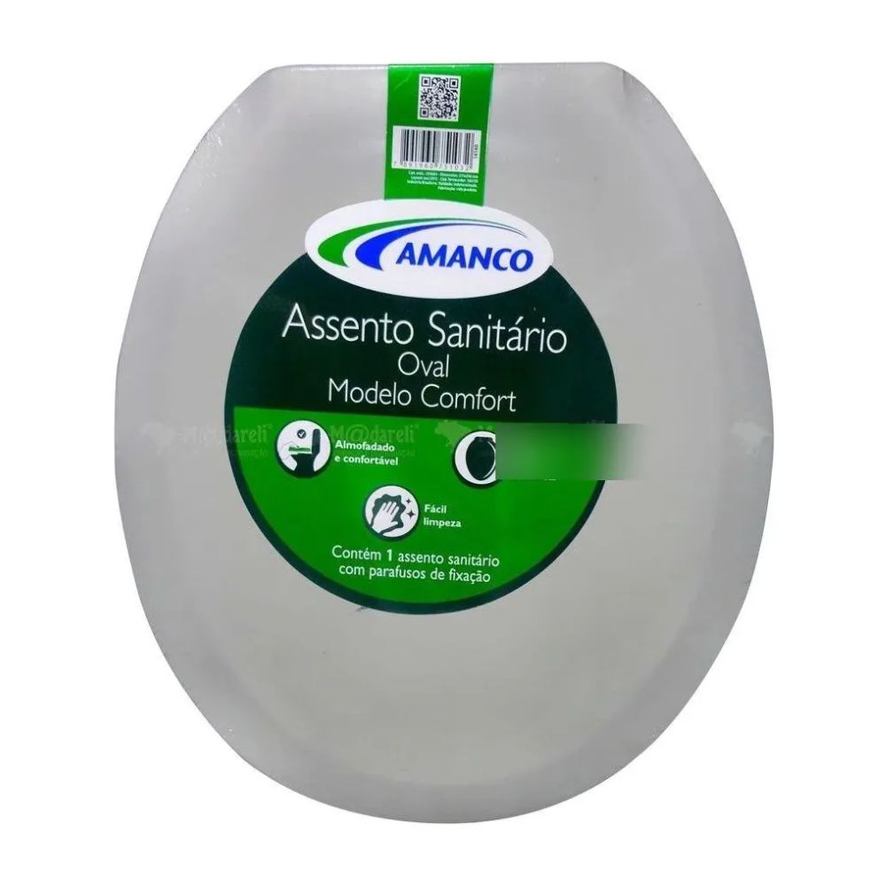 Assento Almofadado Comfort Plus Branco Amanco