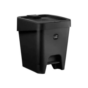 Lixeira 8l Slim C/Pedal Preto Uz