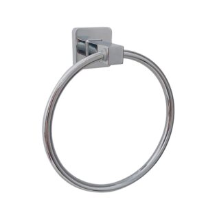 Porta Toalha Anel Quad. - Zamak + Inox Cr - Flux Hidro