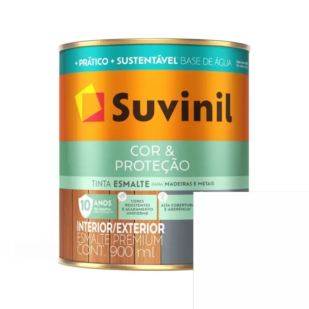 Tinta Esmalte Brilhante 900ml Seca Rápido Base Água Branco Suvinil
