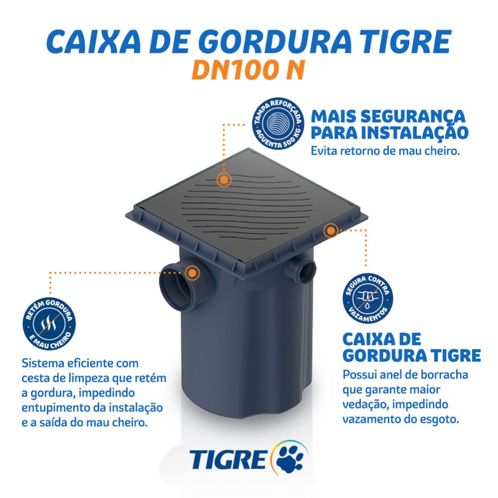 Caixa Gordura Dn100 – 100019323- Tigre - Imagem 2