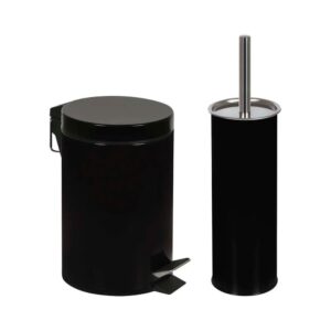 Conjunto Ágata Lixeira 3l E Escova Hig. Preto Mor