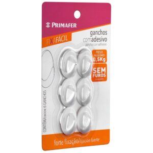 Gancho Adesivo Plast 6pc Primafer