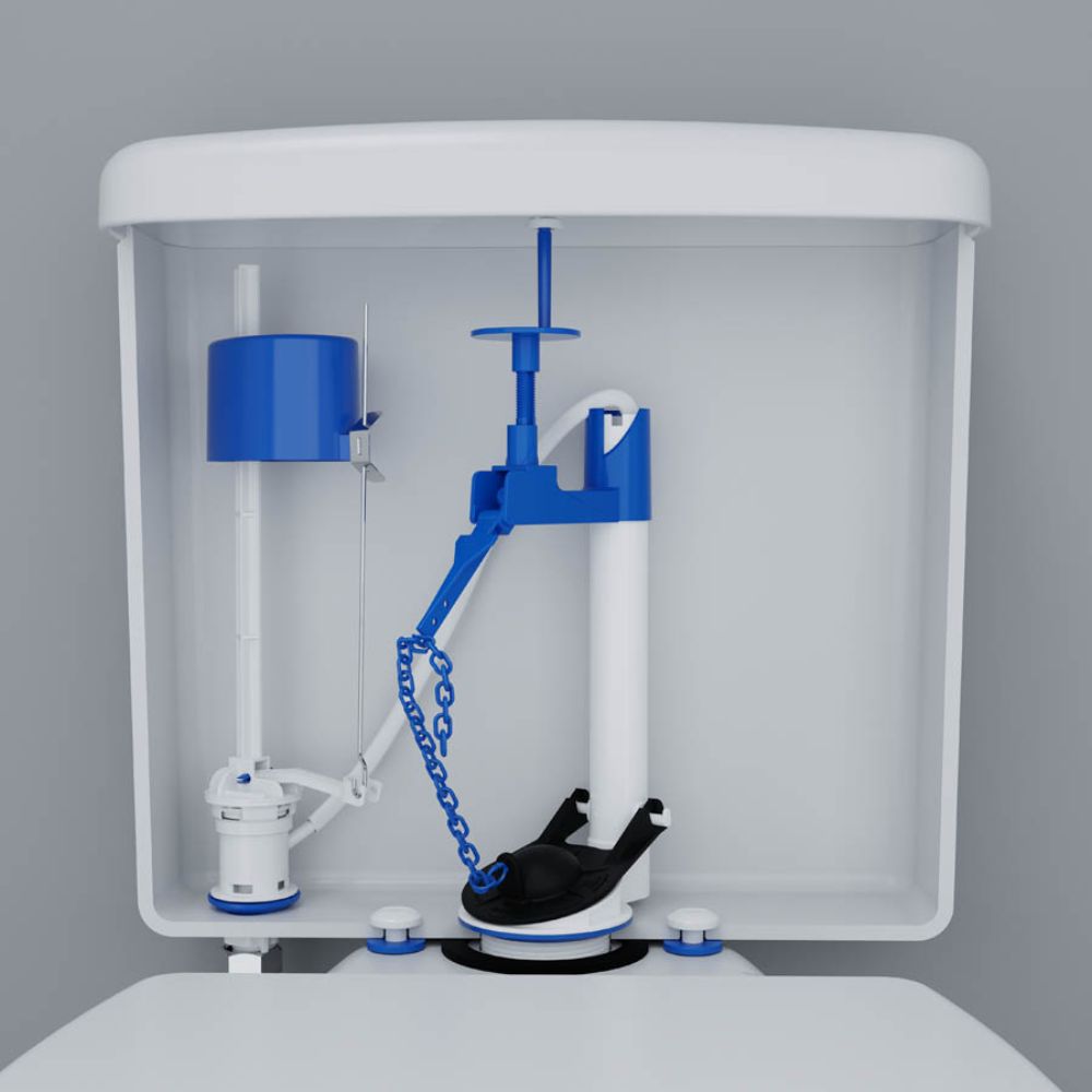 Kit Completo P/ Caixa Acoplada C/ Acionador Branco E Castelo Superior Neo 340292-46 Blukit - Imagem 2