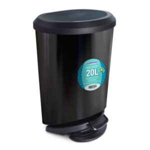 Lixeira 20l C/Pedal Preta Arqplast