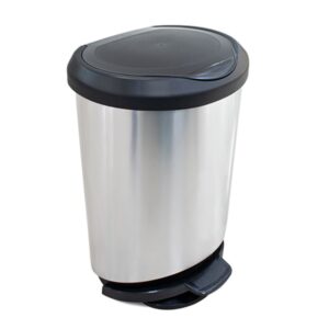 Lixeira 45l C/Pedal E Borda - Label Inox Arqplast