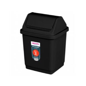 Lixeira 5l Plast. Basculante Preta Sanremo