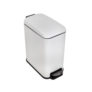 Lixeira 5l Ret Branca C/Pedal Ghelplus