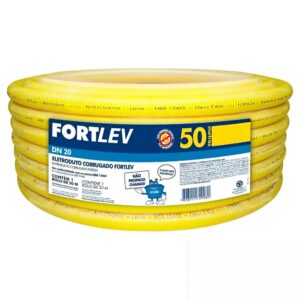 Mangueira Corrugada Amarela 20mm - (50mt) - Fortlev