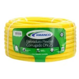 Mangueira Corrugada Amarela 25mm (50mts) Amanco