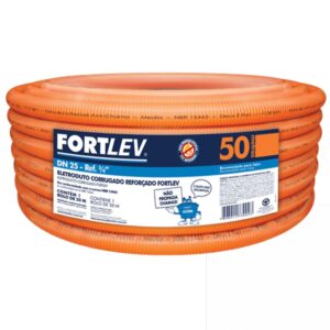 Mangueira Corrugada Laranja 25mm - (50mt) - Fortlev