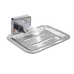 Porta Sabonete Quadrado - Zamak + Inox Cr - Flux Hidro