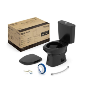 Kit Caixa Acoplar Thema Preto (Ass + Kit Inst.) Roca
