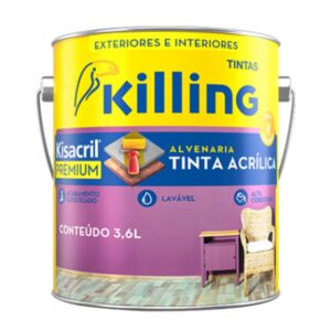 Tinta Acrílica S.Brilho Branco Polar 3,6l - Kisacril Killing