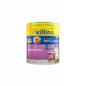 Tinta Acrílica Acetinada Branco Polar 900ml - Kisacril Killing