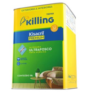 Tinta Acrílica Ultra Fosco Branco 18l- Kisacril Killing
