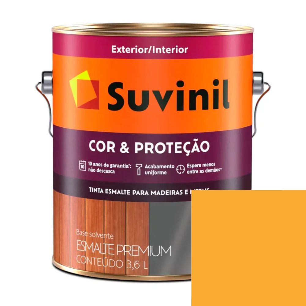 Tinta Esmalte Brilhante 3,6l Cor E Proteção Amarelo Ouro Suvinil