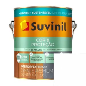 Tinta Esmalte Brilhante 3,6lts Seca Rápido Base Água Branco Suvinil