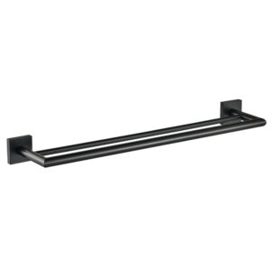 Toalheiro Duplo Square Black B83 2042 Lorenzetti