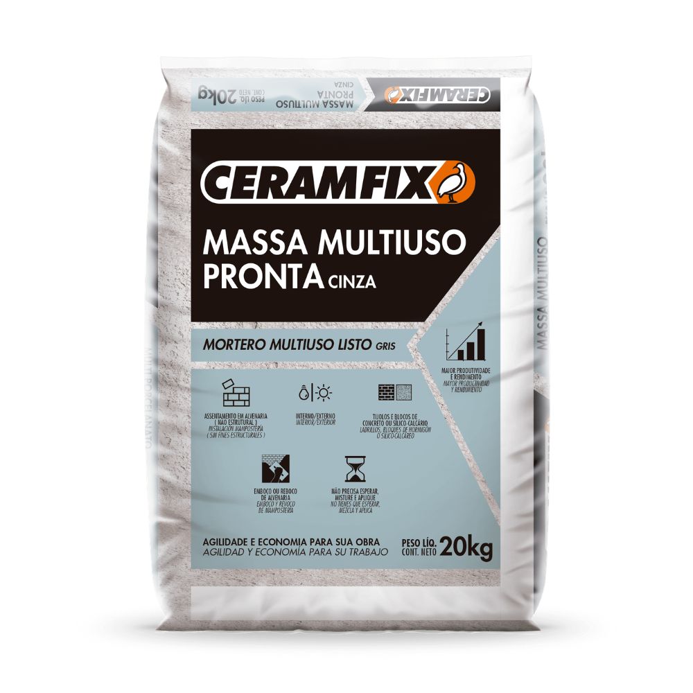 Argamassa Multiuso Pronta Cinza 20kg Ceramfix