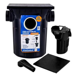 Caixa De Gordura Premium Grande Preta Metasul