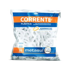 Corrente Plástica 8mm Branca  (10m) - Metasul