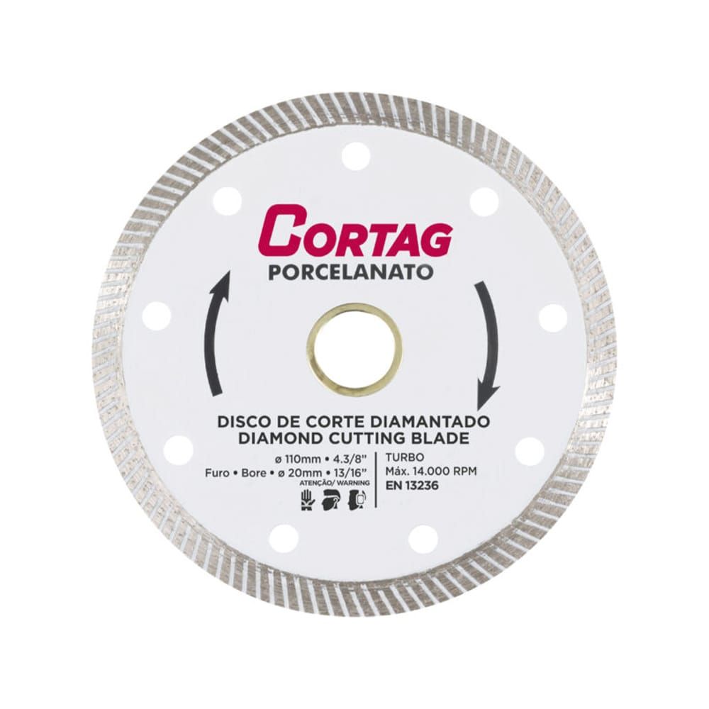 Disco Diamantado Turbo Porcelanato 110mm Cortag
