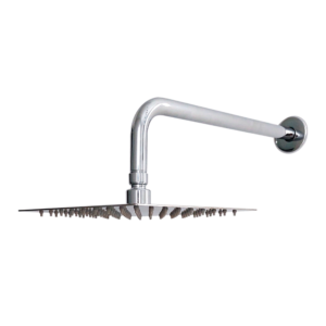 Ducha Slim 20x20cm Haste Curvada Inox - Flux Hidro