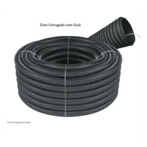 Duto Corrugado Plast. 1.1/2" C/Fio Guia Preto (10m) - Metasul