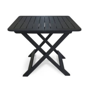 Mesa Quadrada Dobrável Preta Arqplast