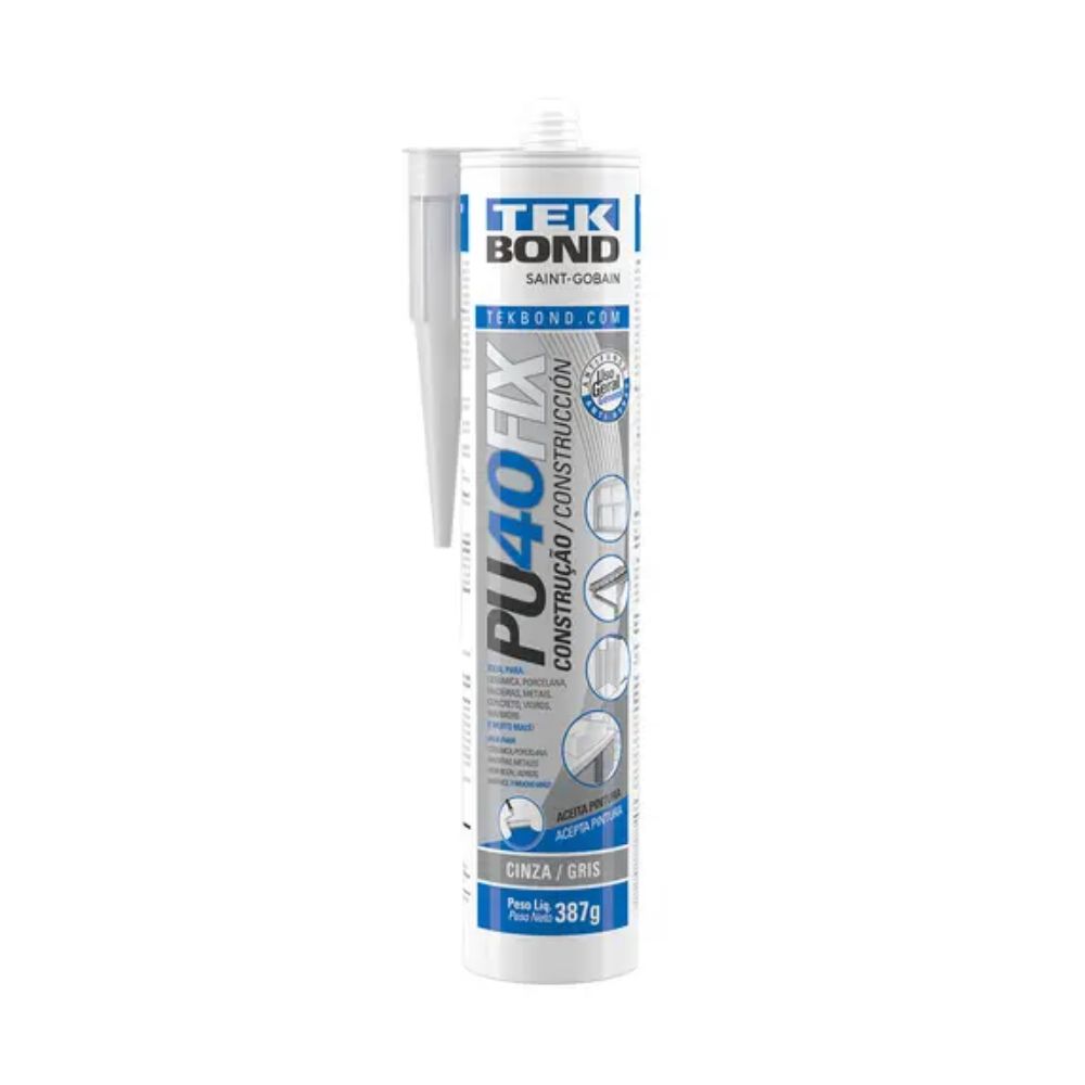 Pu 40 Fix Cinza Cartucho 387g/280ml - Tekbond