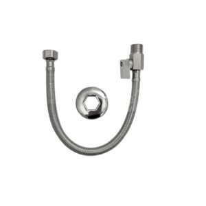 Registro C/Flexível Trançado Inox 40cm - Flux Hidro