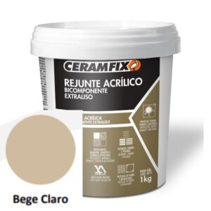 Rejunte Acrílico Bege Claro 1kg Bicomponente Extraliso Ceramfix