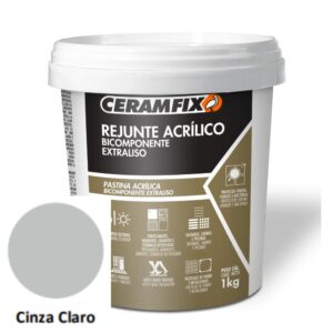 Rejunte Acrílico Cinza Claro 1kg Bicomponente Extraliso Ceramfix