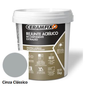 Rejunte Acrílico Cinza Clássico 1kg Bicomponente Extraliso Ceramfix