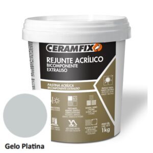 Rejunte Acrílico Gelo Platina 1kg Bicomponente Extraliso Ceramfix