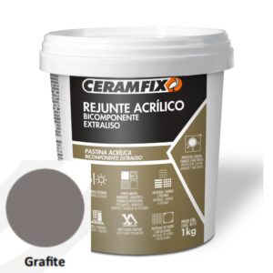 Rejunte Acrílico Grafite 1kg Bicomponente Extraliso Ceramfix