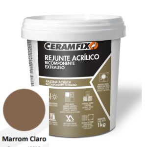 Rejunte Acrílico Marrom Claro 1kg Bicomponente Extraliso Ceramfix