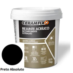 Rejunte Acrílico Preto Absoluto 1kg Bicomponente Extraliso Ceramfix