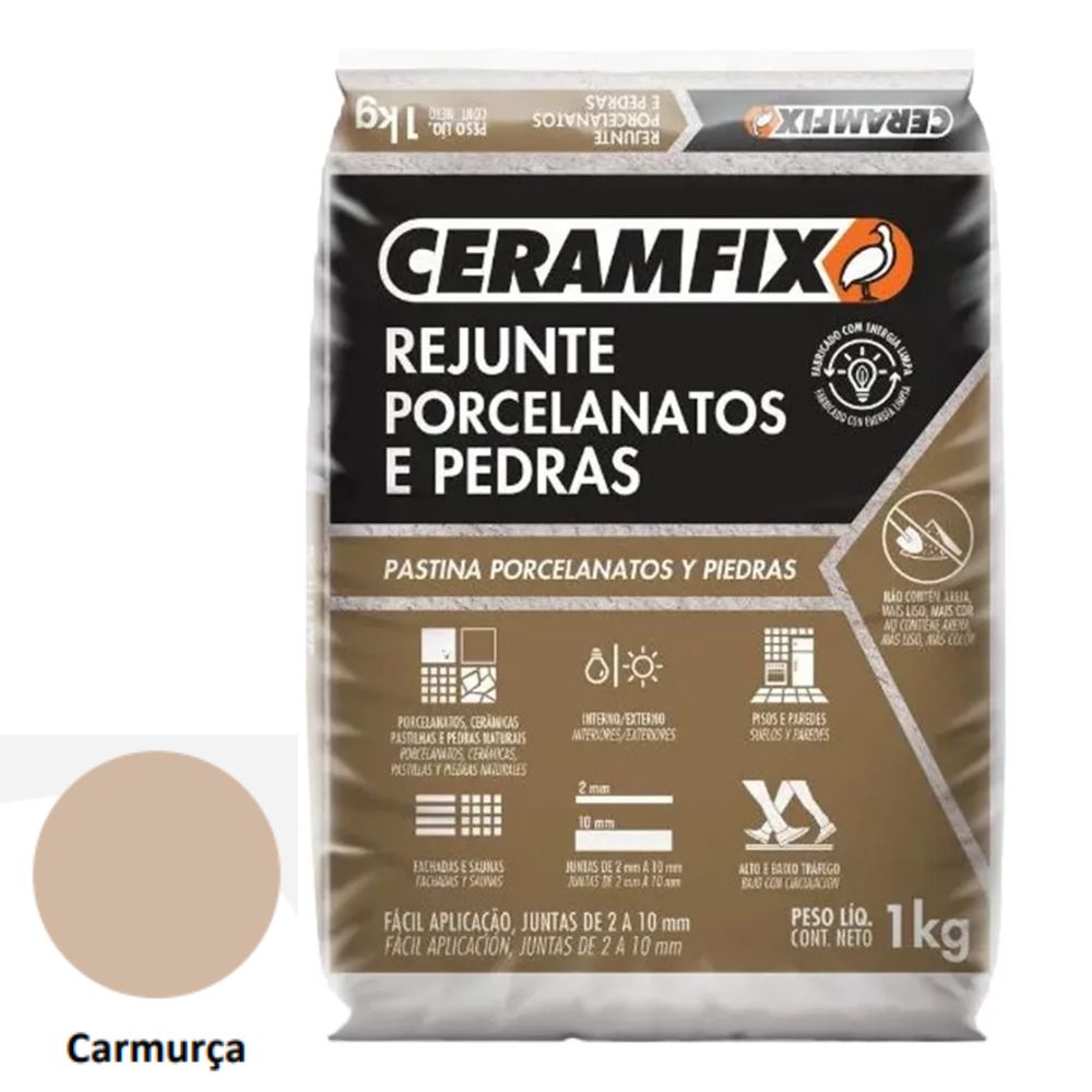 Rejunte Porcelanato e Pedra 1kg Camurça Ceramfix