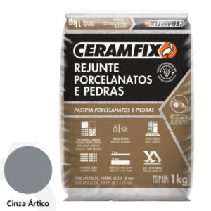 Rejunte Porcelanato e Pedra 1kg Cinza Ártico Ceramfix