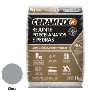 Rejunte Porcelanato e Pedra 1kg Cinza Ceramfix