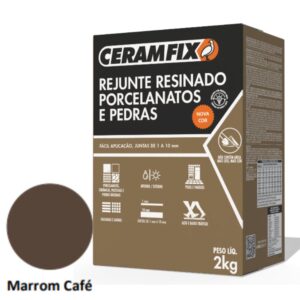 Rejunte Porcelanato e Pedra 1kg Marrom Café Ceramfix